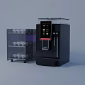 Smart Coffee Machine With Digital Control Panel And Cup Storage Compartment 3d model