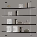 Modern Bookshelf Interior Design With Multiple Shelves Stacked Books And Decorative Items