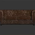 Vintage Brown Leather Sofa With Diamond Tufted Pattern And Classic Style 3d model