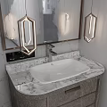 Modern Minimalist Bathroom With Marble Tiles Black Framed Glass Shower And Complete Functional Fixtures
