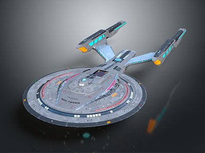 Modern Spaceship Picard Spaceship Star Trek Spaceship 3d model