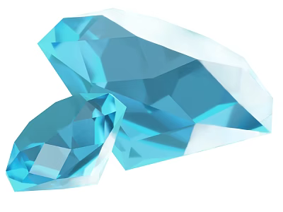Blue Diamond Ornament Decoration Set with Polygonal Faceted Design for Home Decor 3d model