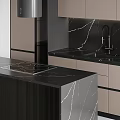 Modern Kitchen Cabinets Design With Light Gray Finish Marble Counter And Island Appliances