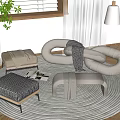 Sofa stool 3d model