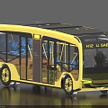 Yellow Modern 2024 HE U SABANA Bus with Large Transparent Windows Black Roof Interior Seats