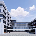 Modern Simple Primary School 3d model