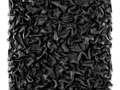 Black Ruffled Textured Wall Decor With 3D Abstract Design And Modern Style 3d model