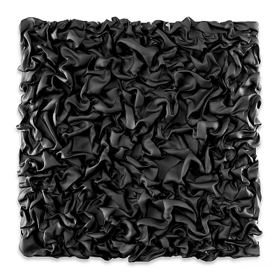 Black Ruffled Textured Wall Decor With 3D Abstract Design And Modern Style 3d model
