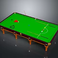 Professional Billiard Table With Green Felt Surface Balls Cues And Triangle Rack 3d model