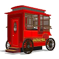 Orange Emma Jan Vintage Functional Vehicle With Flat Roof Transparent Windows And Spoked Wheels