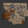 Rock Cliff Building Structure With Multi Level Platforms And Metal Houses