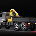 Mercedes-Benz Gray Utility Vehicle with Yellow Crane and Heavy Duty Off-Road Tires