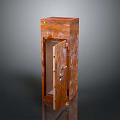 Brown Metal Safe With Open Door And Textured Surface Standing On Reflective Floor