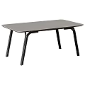 Modern Minimalist Dining Table With Grey Tabletop And Black Legs Design 3d model