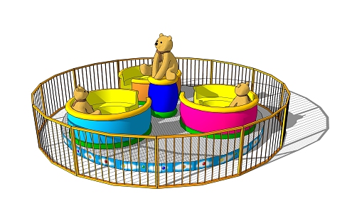 Modern Amusement Equipment Amusement Equipment Bear Cup 3d model