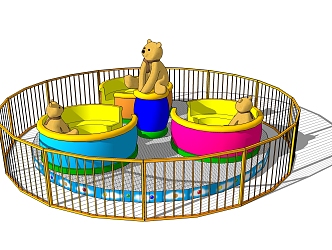 Modern Amusement Equipment Amusement Equipment Bear Cup 3d model