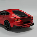 Red Ferrari Sports Car With Sleek Body Design And Black Wheels
