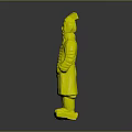 Ancient Chinese Terracotta Warrior Statue With Armored Attire And Helmet