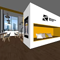 Modern Office Interior With Desks Computers Chairs Pendant Lights And Staircase