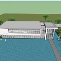 Modern Sales Office Architecture Exhibition Hall Architecture Art Gallery Architecture 3d model