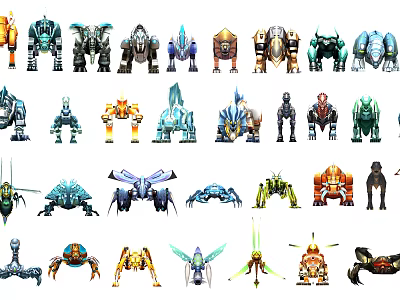Smart Machines Collection Featuring Various Mech Robot Designs And Different Styles 3d model