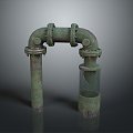 Pipe water pipe valve iron pipe fitting flange tee joint pipe water pipe valve 3d model