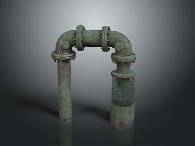 Pipe water pipe valve iron pipe fitting flange tee joint pipe water pipe valve 3d model