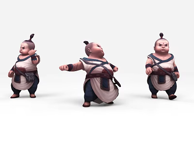Modern game character costume chubby doll game character 3d model