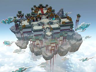 Cloud Palace Scene 3d model