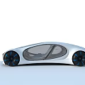 Mercedes Futuristic Concept Car With Sleek Design White Body And Blue Wheels