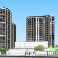 Modern Residential Complex With High Rise Buildings Greenery And Roads