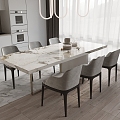 Modern Dining Table and Chair 3d model