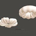 French cream wind ceiling lamp 3d model