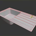 Durable Stainless Steel Kitchen Sink With Drainboard And Faucet For Household Use