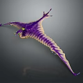 Fantasy Character Interacting With Purple Yellow Winged Creature Having Glowing Parts And Streamlined Form