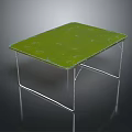 Green Modern Table With Smooth Surface And Sleek Metal Legs Design Structure 3d model