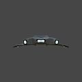 Futuristic Gray Spaceship With Sleek Metallic Body Glowing Lights And Aerodynamic Design