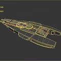 Futuristic Sci Fi Spaceship Model With Gray Body Red Accent Stripes And Streamlined Design