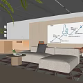 Modern Lounge Area Interior With Orange Chairs Sofa And Geometric Rug Coffee Table