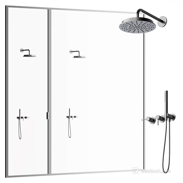 Elegant Modern Shower Sauna Setup With Adjustable Showerheads And Steam Control Functions 3d model