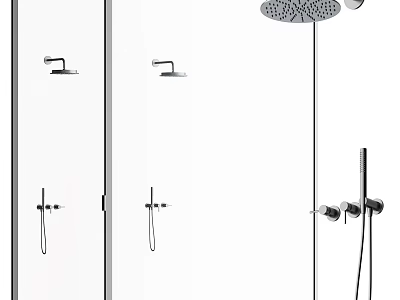 Elegant Modern Shower Sauna Setup With Adjustable Showerheads And Steam Control Functions 3d model