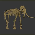 3D Printed Yellow Mammoth Skeleton Model For Medical Educational Device