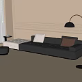 Modern Leather Multiplayer Sofa 3d model