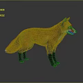 Realistic 3D Game Movie Character Red Fox With Orange Fur Standing Pose