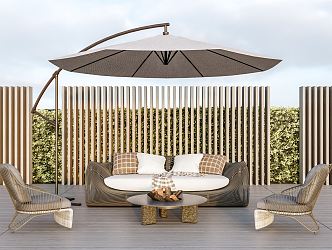 Modern Outdoor Sofa Outdoor Sofa Coffee Table Combination Outdoor Rattan Chair 3d model