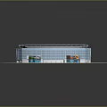 3D Rendering Of Modern Football Stadium With Green Field And Blue Seats