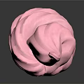 Sweet Pink Fluffy Ice Cream In Crispy Waffle Cone With Swirled Top