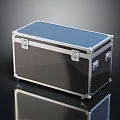 Durable Equipment Storage Case with Silver Frame Black Body Blue Lid Lockable Design for Transport