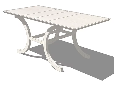 Sleek Modern Dining Table With Curved Wooden Legs And Minimalist Design 3d model