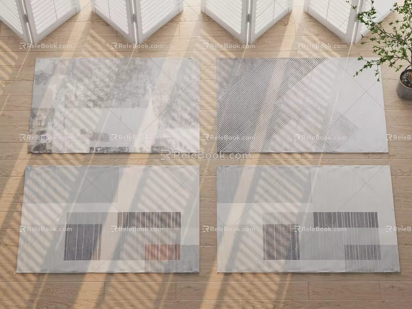 Modern Square Carpet Carpet Combo 3d model